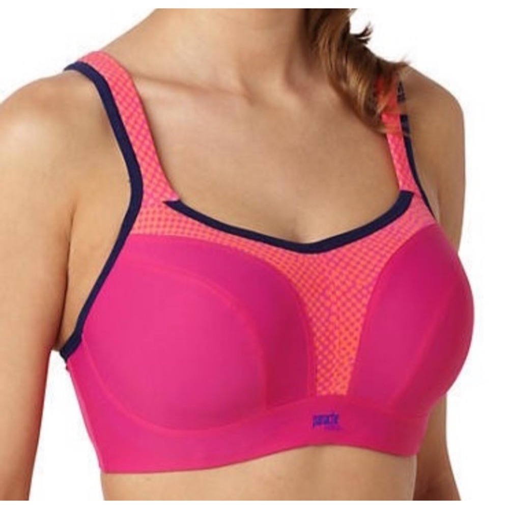 NEW Panache Power Wired Sports Bra High Impact 38D Pink Style 5021